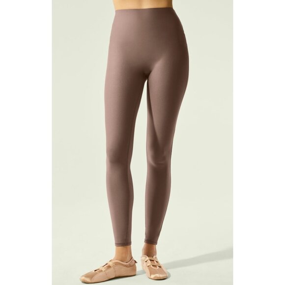 Alo Airlift High-Waist Sleek Leggings Mushroom Tan Hi-Rise Waisted Tights Skinny - Picture 5 of 12